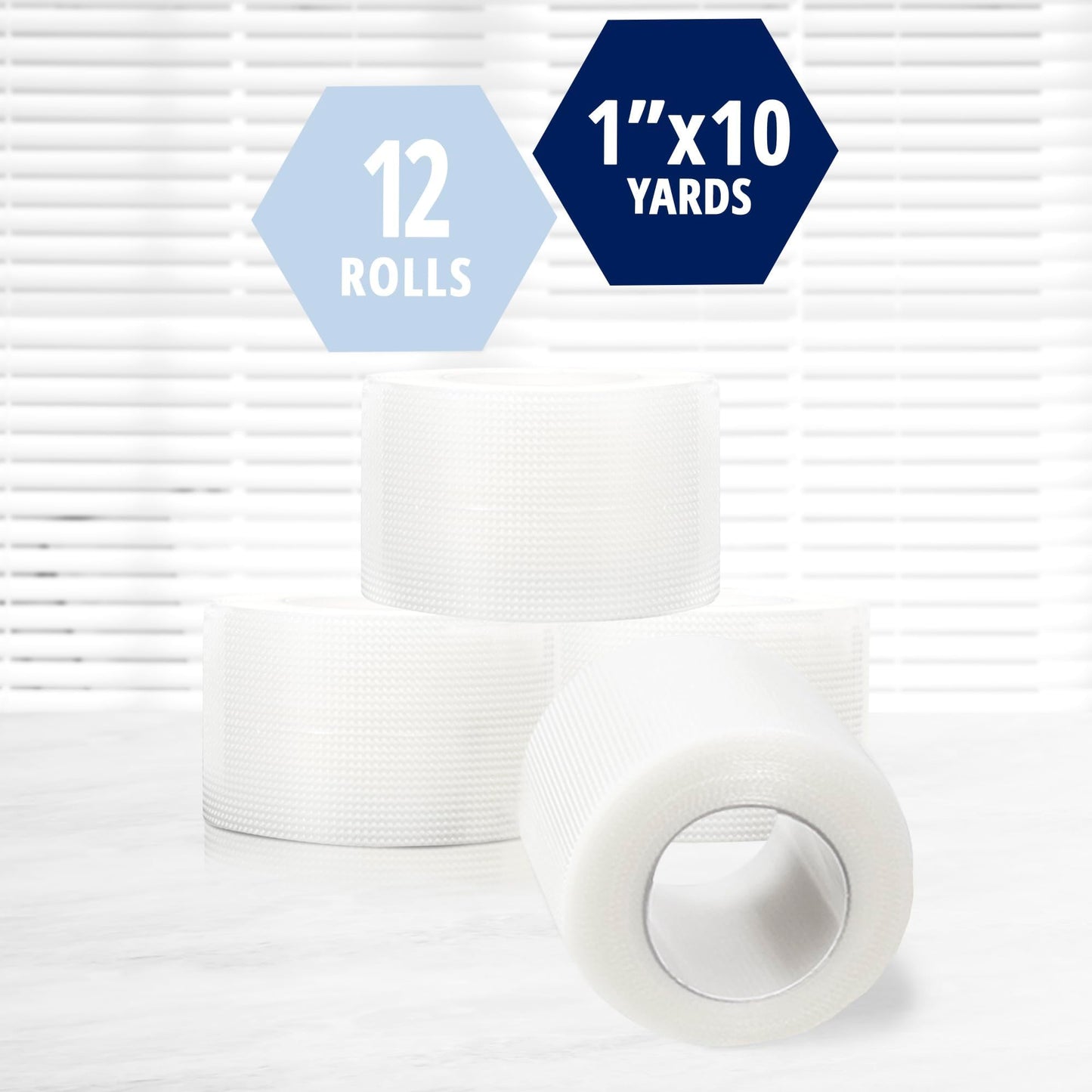 Hypoallergenic Latex Free Surgical Tape 12 Pack 1 in x 10 yds Clear