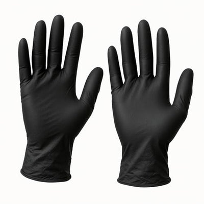 Black Nitrile Exam Gloves Medium 100 ct 6 mil Powder Free Latex Free