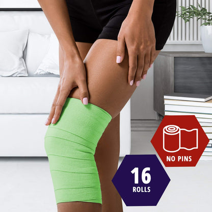 Self Adhesive Bandage Wrap 16 Rolls Cohesive Elastic Breathable