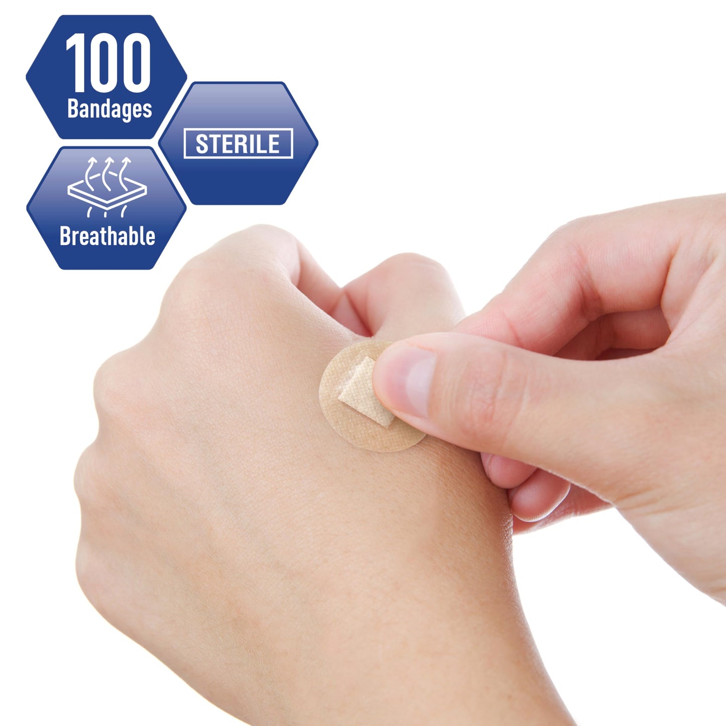 Round Clear Plastic Spot Adhesive Bandages – Hypoallergenic, 100 Count
