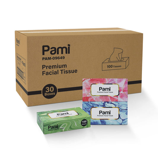 Premium Facial Tissues Ultra Soft 3 Ply - 30 Boxes of 100 Tissues