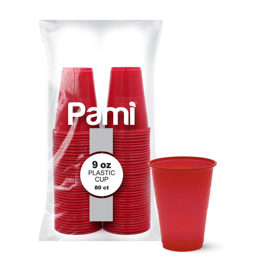 9 oz Disposable Plastic Party Cups – 80 Pack