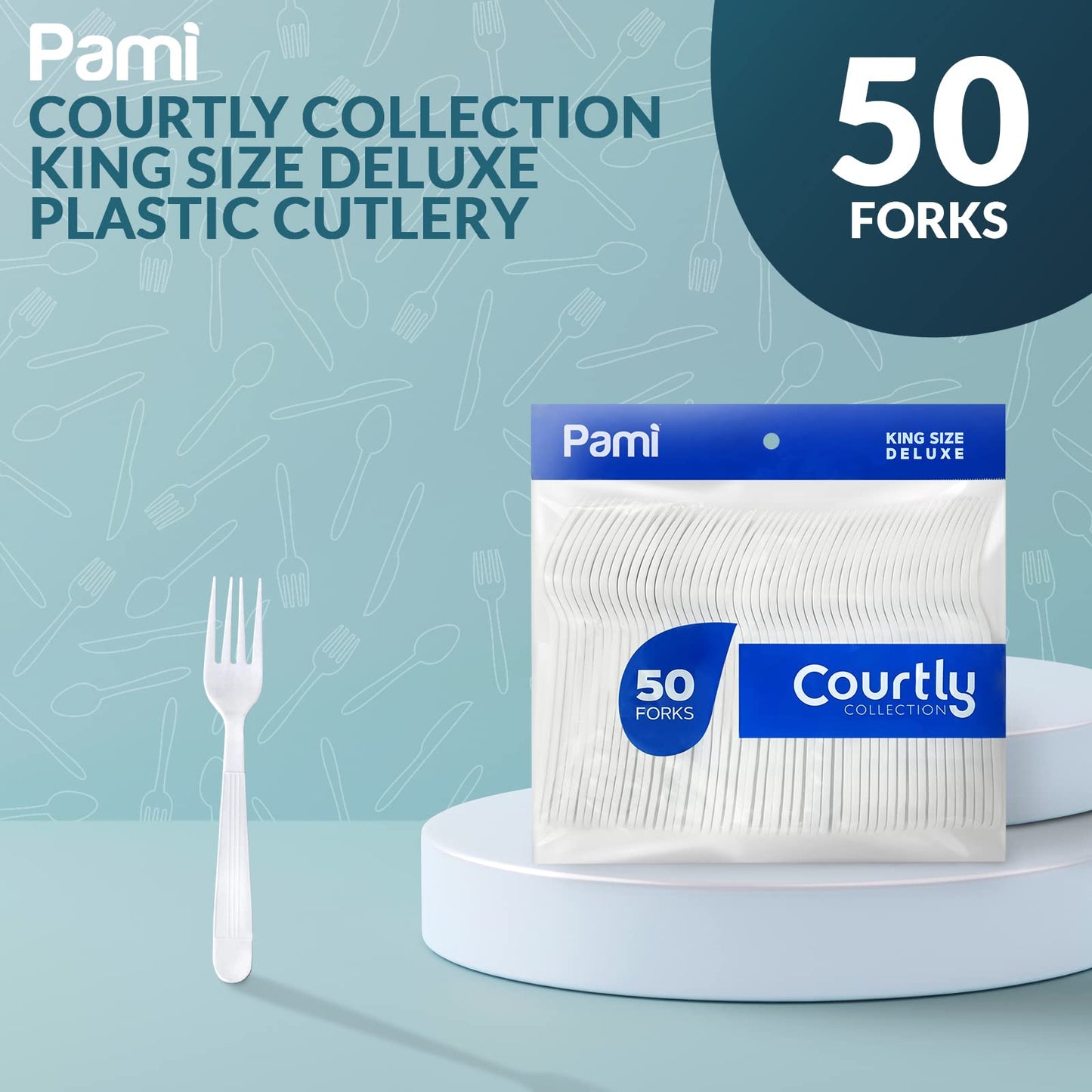 Heavy-Weight White Disposable Plastic Cutlery 50-Pack