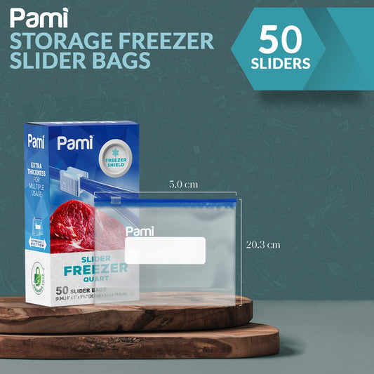 Quart Size Freezer Slider Bags - Pack of 50