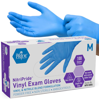 Nitrile-Vinyl Blend Examination Gloves - Box of 100