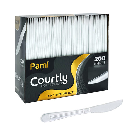 Heavy-Weight Disposable Plastic Silverware – White Utensils, 200-Pack