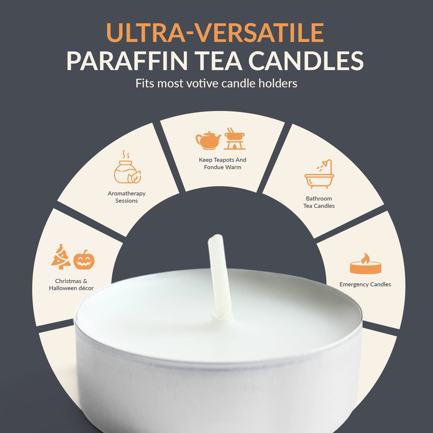 Tealight Candles – 4 Hour Burn Time, 50ct Bag