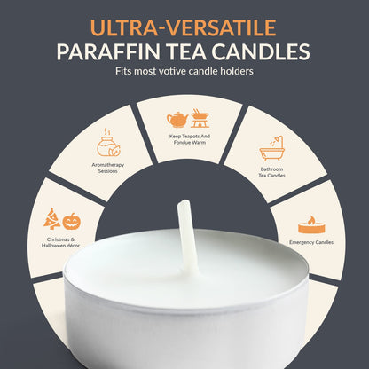 Tealight Candles – 4 Hour Burn Time, 50ct Bag
