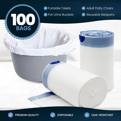 Disposable Commode Liner Bags with Drawstring