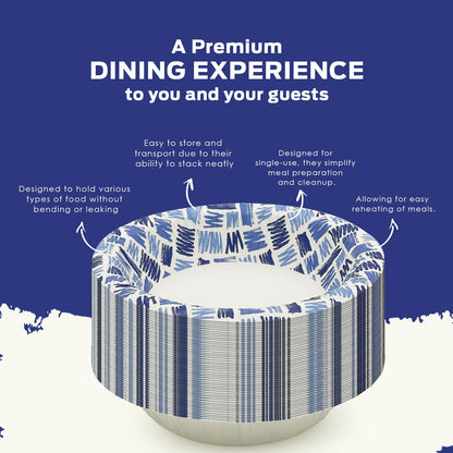 Party Paper Plates & Bowls Disposable Blue – Disposable