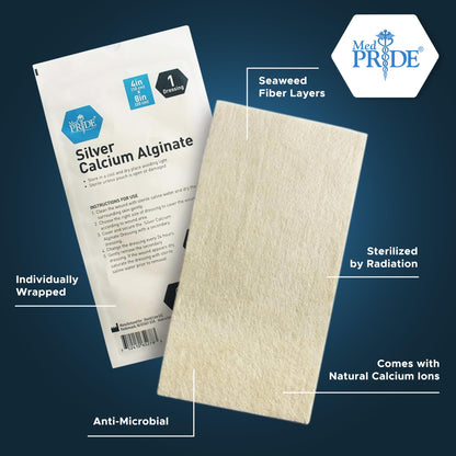 Silver Calcium Alginate Wound Dressing Pads – Antimicrobial, Sterile