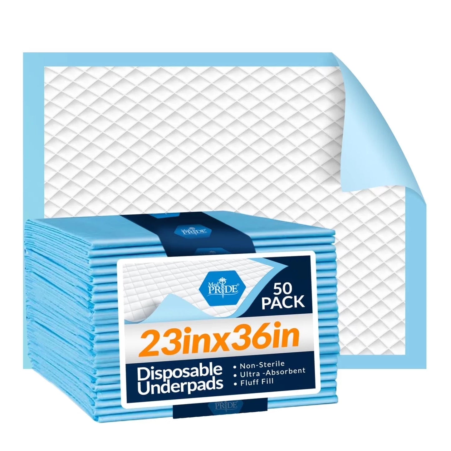 Disposable Underpads 23" x 36" – Super Absorbent Bed Pads - Blue