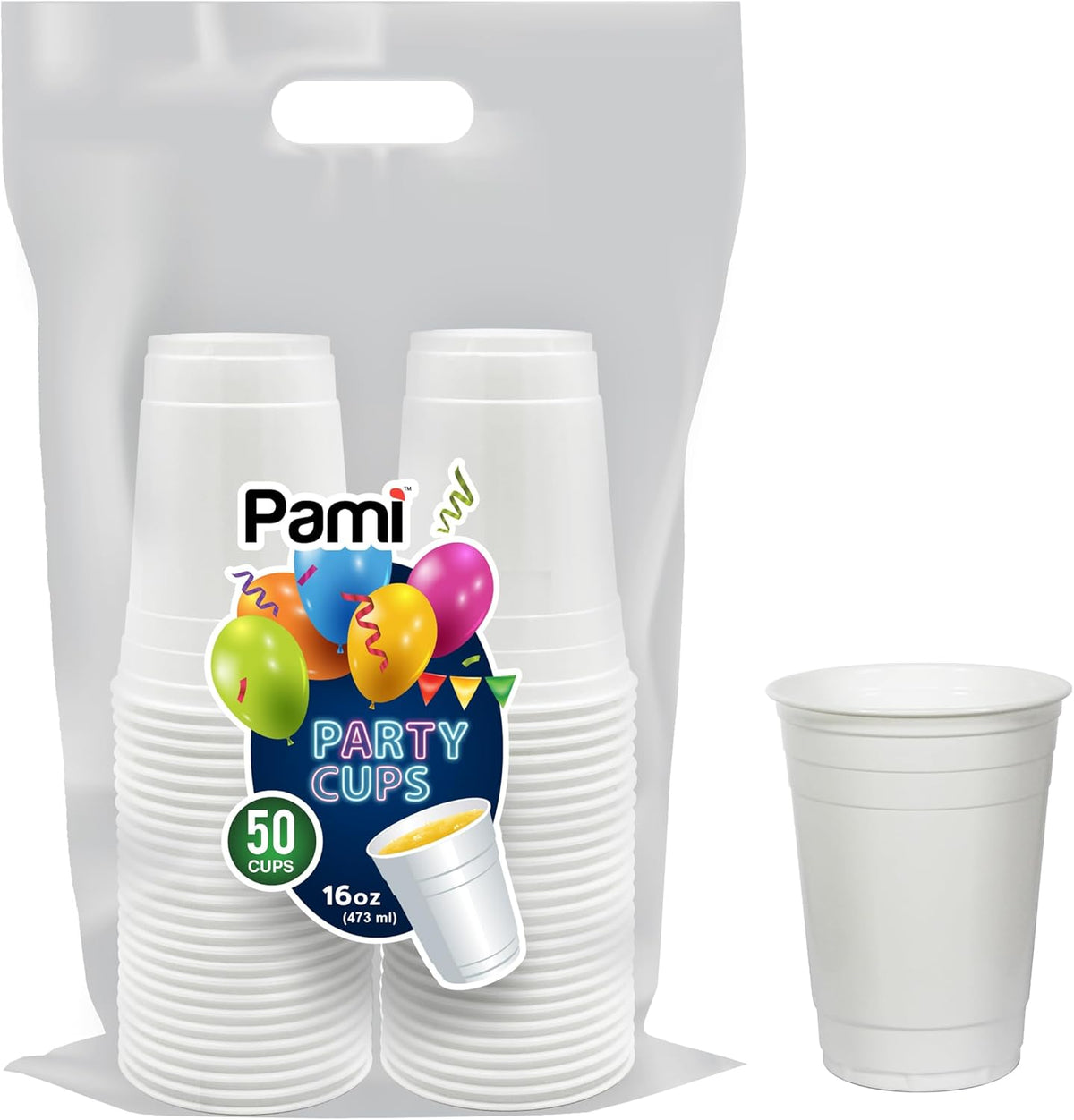 16 oz Disposable Plastic Party Cups – Pack of 50 - image 3