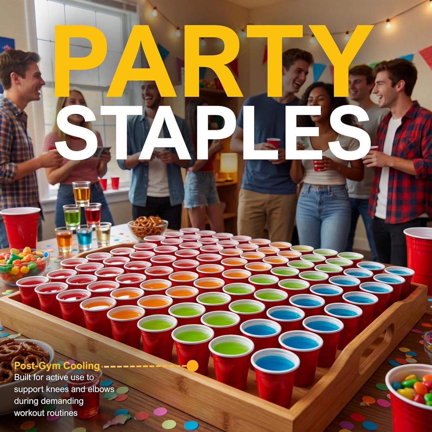 2 oz Disposable Plastic Shot Glass Party Cups – Red, 36 Pack