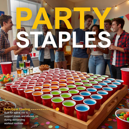2 oz Disposable Plastic Shot Glass Party Cups – Red, 36 Pack