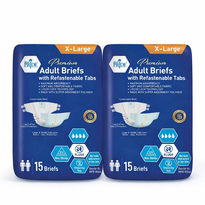 Premium Max Absorbency Adult Incontinence Briefs with Refastenable Tabs
