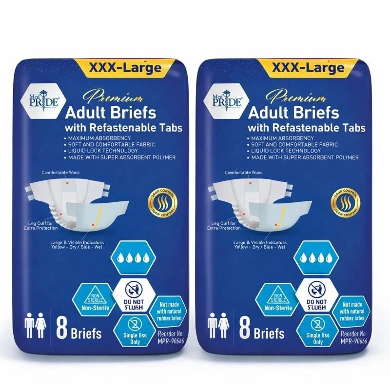 Premium Max Absorbency Adult Incontinence Briefs with Refastenable Tabs